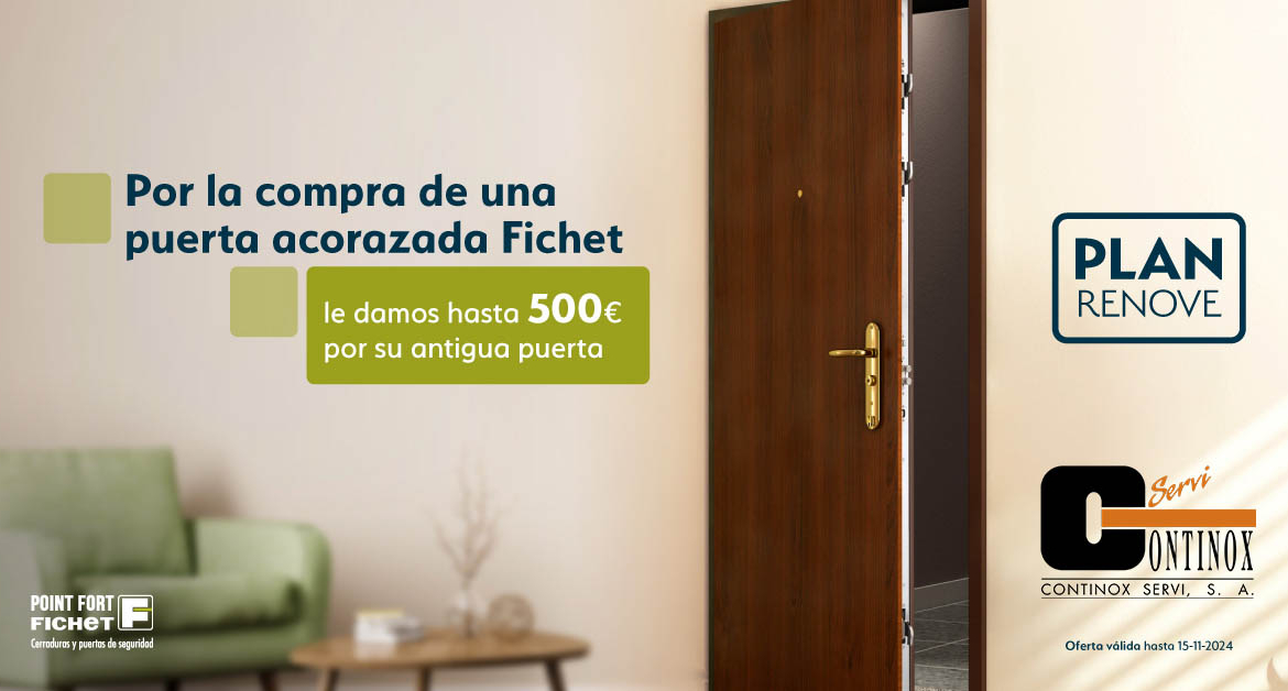 Nuevo Plan Renove de Puertas Fichet hasta 500€ de descuento